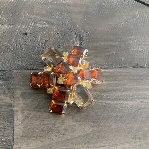 Vintage Brown Stone Brooch Pin